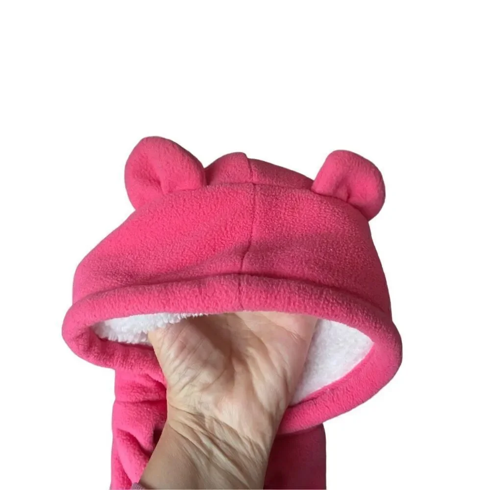 Old Navy baby girl, pink fleece one piece snowsuit 18/24 months